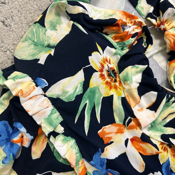 Ralph Lauren 3XL NAOT Orange and Yellow Peplum Blouse with 3/4 Sleeves belted - Picture 12 of 15